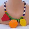 Parrot Pearls Ceramic Fruit Necklace