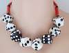 Parrot Pearls Ceramic Big Dice Necklace