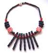 Parrot Pearls Ceramic Licorice, Peppermint Candy Necklace (21 1/2