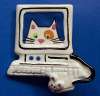 Flying Colors Ceramic Computer Cat and Mouse Pin