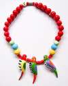 Parrot Pearls Ceramic Multicolor Parrot Trio Necklace