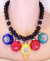 Flying Colors Ceramic Vintage Christmas Ornaments Necklace