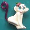 1940s Elzac Bunky the Monkey with Pink Lucite Tail Pin