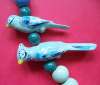 Parrot Pearls Ceramic Blue Cockatoo Bird Necklace