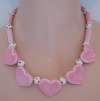 Flying Colors Ceramic Pink Hearts Necklace
