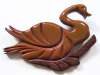 Carved Bakelite and Wood Swan Pin