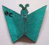 Enid Collins Papier Mache Jeweled Green Butterfly Pin