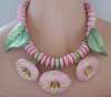 Ruby Z / Candace Loheed Ceramic Pink Morning Glory Floral Necklace