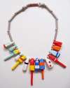Colorful Parrot Pearls Ceramic Buoy Bead Necklace
