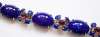 Hattie Carnegie Art Glass (Faux Lapis & Garnet) Link Bracelet