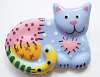 Flying Colors Ceramic Patchwork Cat Pin