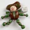 1940s Mechanical Gnome Fur Clip w/ Golly Wog Lucky Charm Tag