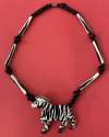 Ruby Z Black & White Zebra Necklace ~ Striped Beads