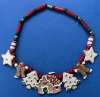 Flying Colors Ceramic Gingerbread House & Cookies Christmas Necklace