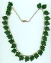 Green Glass Leaf Necklace