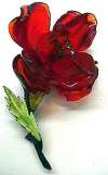 Vendome Red Lucite Resin Flower Pin