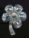 Bogoff Clear Glass Flower Pin