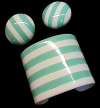 Aqua-Green Striped Cuff and Earrings