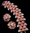 Pearlized Plastic Pink Hearts Bracelet & Earring Set
