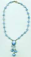 Czech Deco Baby Blue Glass Drop Necklace