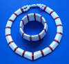 Avon Red & White Plastic Necklace & Stretch Bracelet