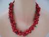 Vintage Plastic Red Roses and Leaves Necklace