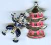 Pagoda Figural Trembler Pin