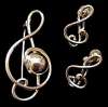 JewelArt Sterling Treble Clef Pin