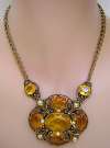 Citrine Glass Pendant Necklace