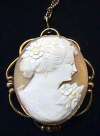 Carved Shell Cameo with Gold Frame