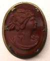 Carved Red Stone Cameo with Profile