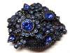 Pot Metal & Cobalt Blue Flower Basket Dress Clip