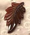 Carved and Laminated Bakelite Leaf Clip