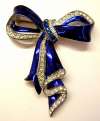 1940's Coro Blue Bow Brooch