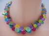 Vintage Pastel Molded Plastic Berries Necklace