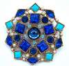 Renaissance Revival Blue Glass Brooch by ART