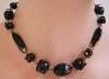 Czech Black & Gold Glass Choker Necklace