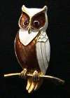 Enameled Owl Pin by Boucher