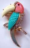 Hattie Carnegie Toucan Bird Pin Brooch