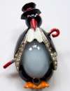Coro Glass Belly Penguin Fur Clip