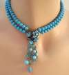 Eugene Blue Glass Beaded Necklace, Bracelet & Earrings Parure