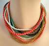 Eugene Multicolor Bead Torsade Necklace & Earrings