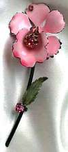 Francois Pink Enameled Iris Pin