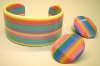 Pastel Laminate Lucite Cuff & Earring Set