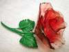 Lucite Resin Pinkish-Red Rose Pin