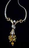 Trifari Amber Glass Drop Necklace