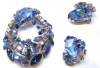 Karu Arke Blue Glass Brooch & Earring Set