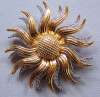 KJL  Kenneth Jay Lane Figural Sun Brooch