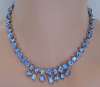 Kramer Blue Glass Rhinestone Choker Necklace