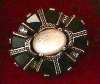 Miracle Moonstone & Onyx Glass Brooch